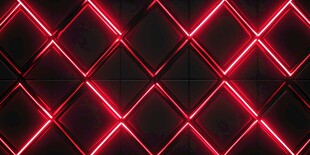 红色霓虹菱形几何背景图