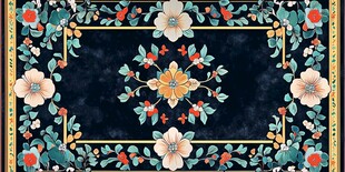 中式复古花卉边框图案