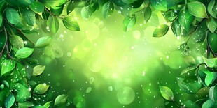 绿意盎然的梦幻树叶背景