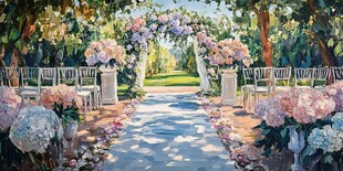 浪漫户外花园婚礼布置