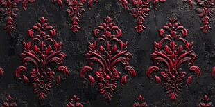 黑底红纹奢华复古花纹图案