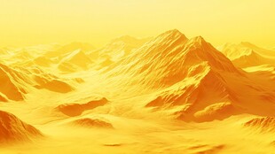 金色壮丽山脉景观