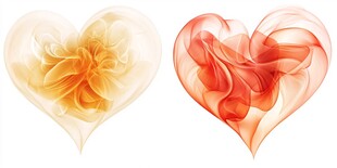 双心幻彩花朵艺术图像