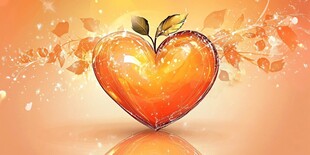 心形苹果插画 浪漫氛围