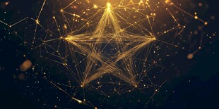 金色星状网络科技背景图