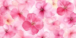 粉色烂漫樱花花卉图案