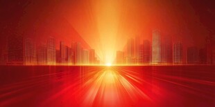 城市之光红色科技感背景