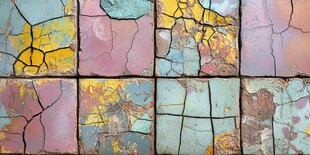 多彩斑驳裂纹瓷砖纹理