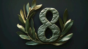 橄榄枝环绕的数字8