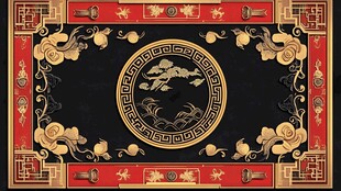 中式古典黑金风吉祥纹饰