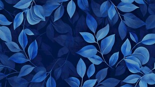 深蓝叶片图案背景纹理