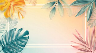 热带植物清新背景图