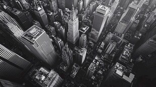 俯瞰繁华都市摩天大楼群