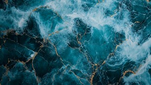 深邃蓝金大理石纹理特写