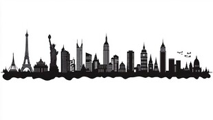 世界著名建筑城市剪影