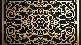 金色中式镂空花纹图案