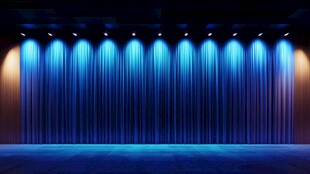 蓝色舞台幕布灯光场景
