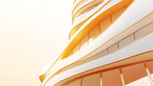 未来感流线型现代建筑外观