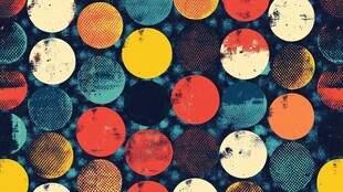 多彩复古圆点图案背景