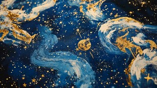 梦幻星空手绘艺术画作