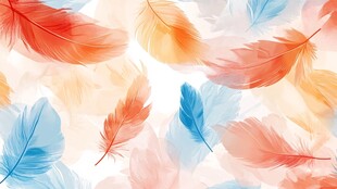 梦幻彩色羽毛背景图案