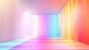 梦幻彩色长廊空间场景