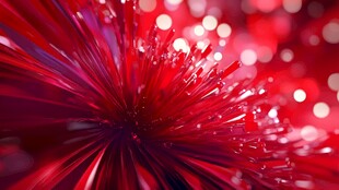 绚丽红芒绽放梦幻光彩