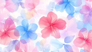 梦幻水彩花卉背景图案