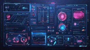 未来感科技风数据仪表盘界面