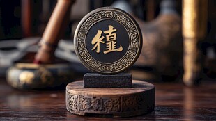 古雅中式铜质纪念摆件