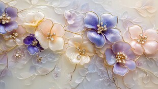 梦幻立体花卉艺术装饰画