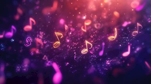 梦幻音符闪烁绚丽背景