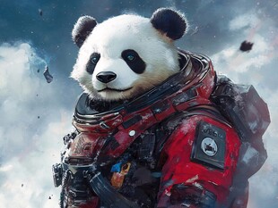 太空熊猫宇航员的奇妙形象