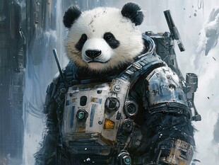 机甲熊猫 未来战士风范