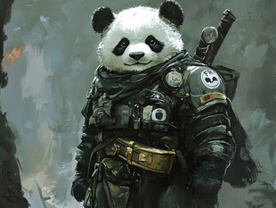 熊猫战士 科幻风格的武装形象