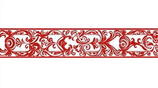 中式红色精美花纹装饰条
