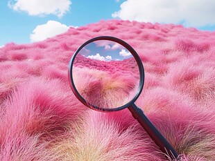 梦幻粉黛草下的放大镜奇观