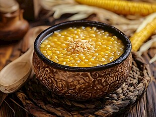 传统碗装美味小米粥