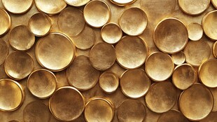 金色圆盘纹理背景图案