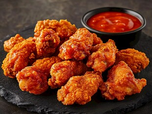 香脆炸鸡配美味番茄酱