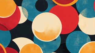 多彩圆形图案几何背景图