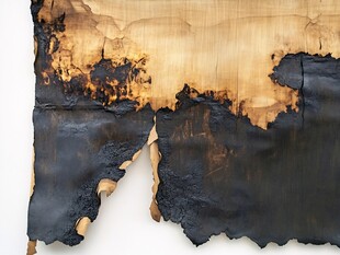 烧焦的古老纸张残片