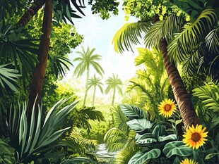 梦幻热带丛林风光