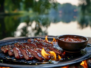 湖畔烧烤 滋滋冒香的美味