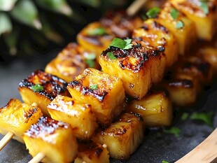 烤菠萝串 香甜诱人好滋味