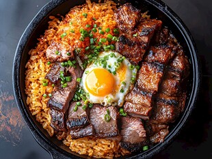 牛肉煎蛋炒饭美味呈现
