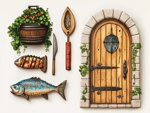 田园风装饰 门与生活小物