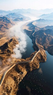 蜿蜒公路穿梭山水间