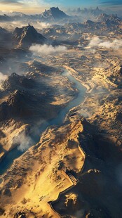 壮丽山河俯瞰图