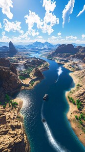 壮丽河谷航拍美景